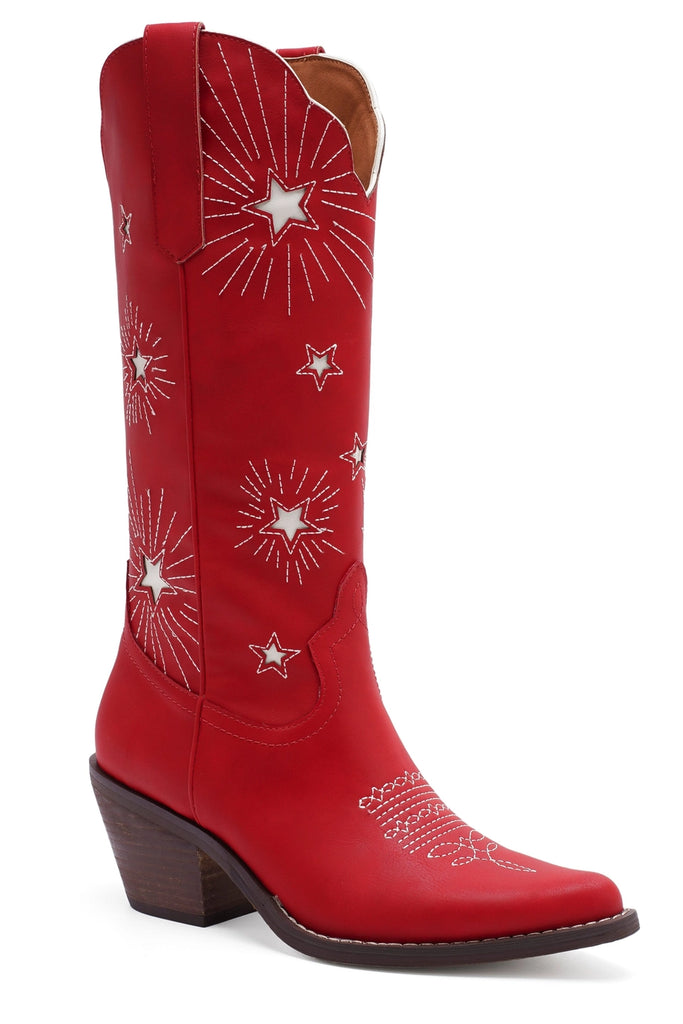 Star Worthy Western Boots *Red/White Stars - Deer Creek Mercantile