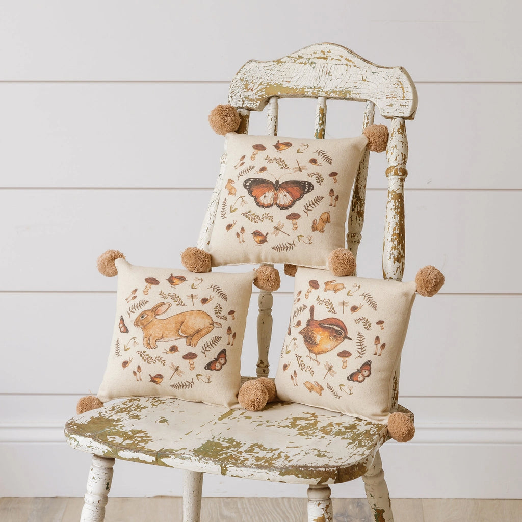 Boho Dreams Mini Pillow {Bird, Butterfly, Rabbit} - Deer Creek Mercantile