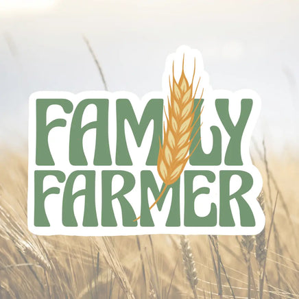 Retro Family Farmer Wheat Sticker - Deer Creek Mercantile