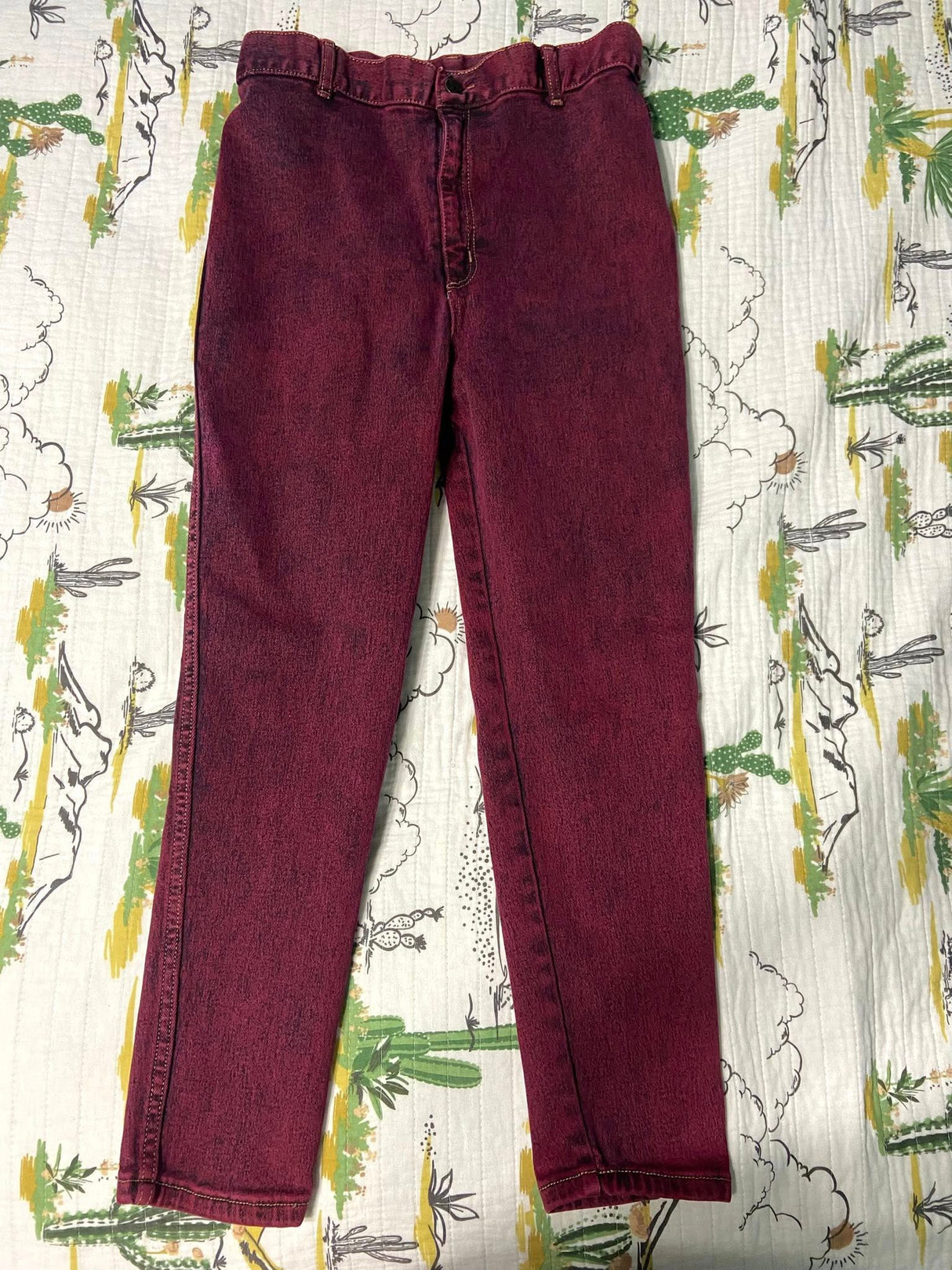 Vintage Golden Star *Burgundy Acid Wash Denim Jeans - Deer Creek Mercantile