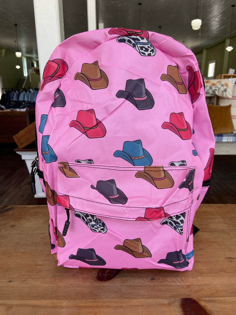 Pink Cowboy Hats Backpack (Pink-Multi) - Deer Creek Mercantile