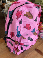 Pink Cowboy Hats Backpack (Pink-Multi) - Deer Creek Mercantile