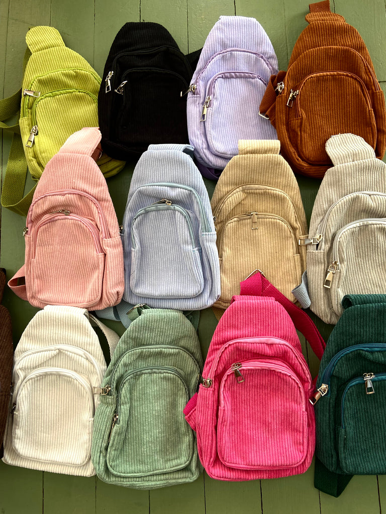 Road Worthy Corduroy Sling Bag Deer Creek Mercantile