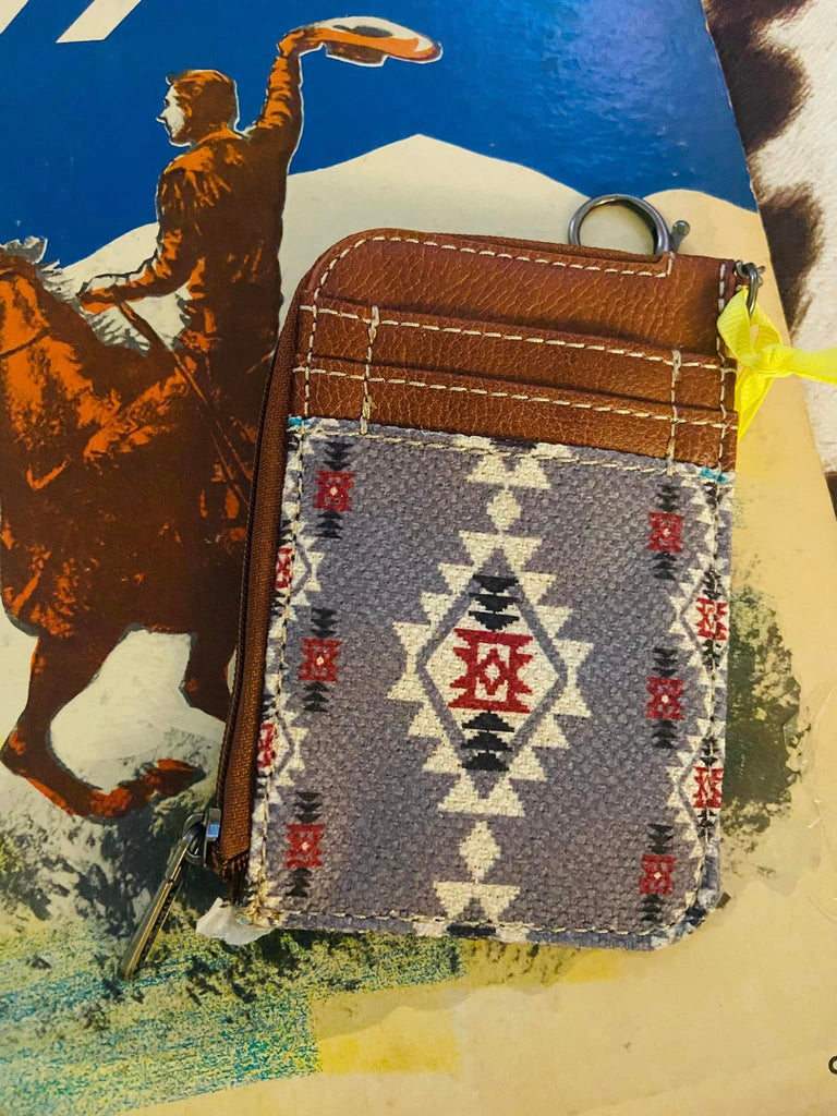 Wrangler Southwestern Art Print Mini Zip Card Case - Lavender - Deer Creek Mercantile