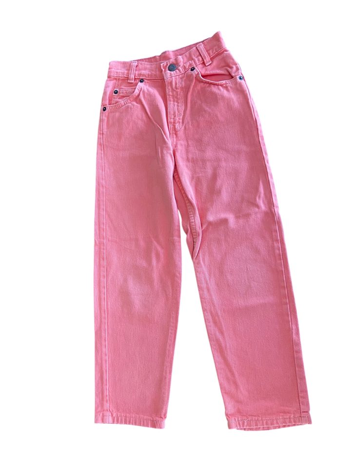 Vintage Pink/Coral Kid's Levi's Jeans MADE IN USA *Size 8 Slim