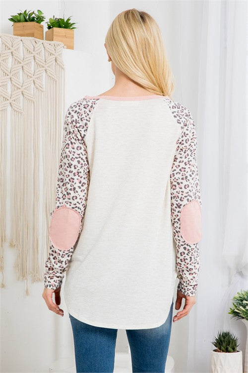 Doorbuster #9 Pink Leopard Patch Top - Deer Creek Mercantile