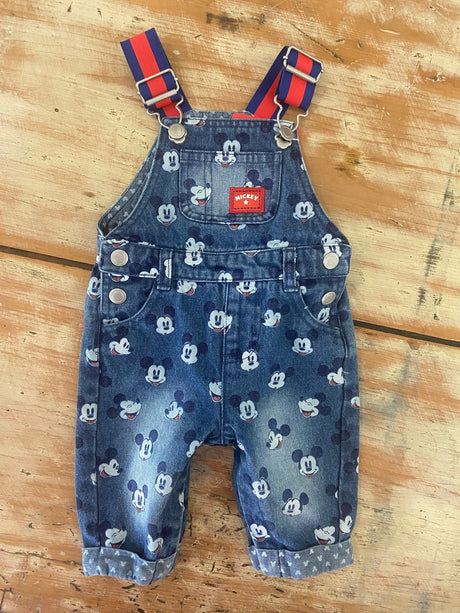Pre-Loved Mickey Overalls Size 0/3 M - Deer Creek Mercantile