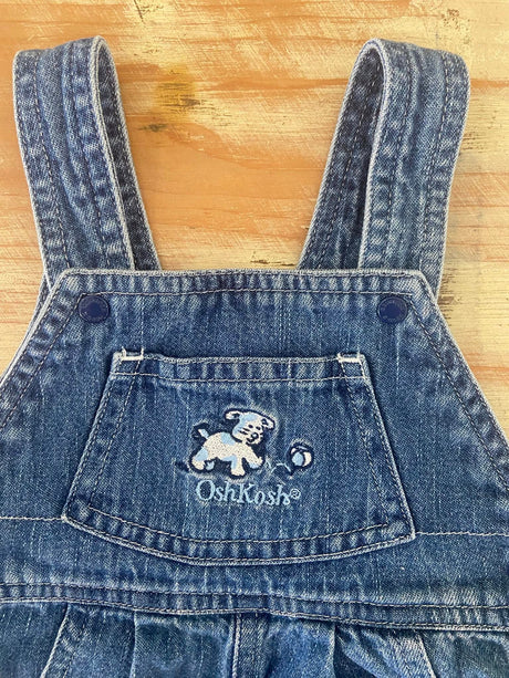 Vintage Oshkosh Denim Shorts Romper *0-3 Months (Dog) - Deer Creek Mercantile