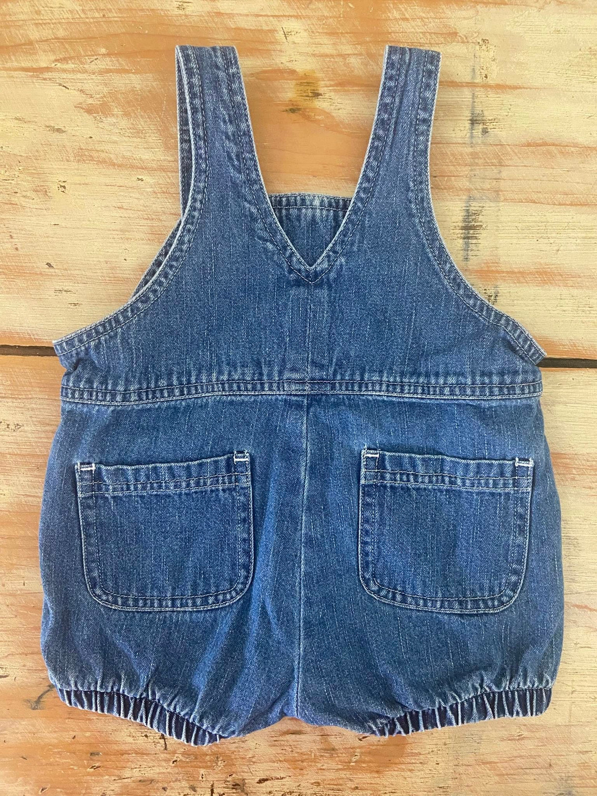 Vintage Oshkosh Denim Shorts Romper *0-3 Months (Dog) - Deer Creek Mercantile