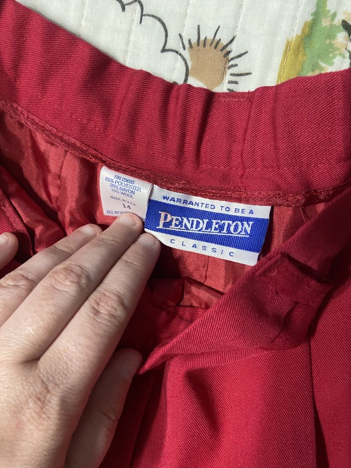 Vintage Pendleton Culotte Shorts *Burgundy - Deer Creek Mercantile