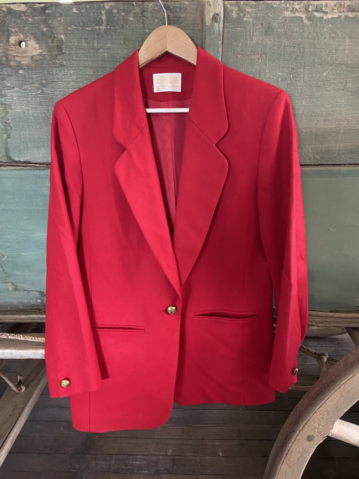 Vintage Pendleton Women's Wool Blazer Suit Coat Jacket | Red - Deer Creek Mercantile
