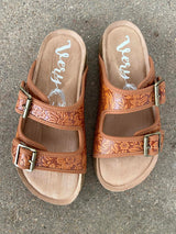 Tooled You So Tooled Sandals (Rust) - Deer Creek Mercantile