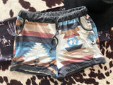 Southwest Horizons Western Cowboy Print Shorts - Deer Creek Mercantile