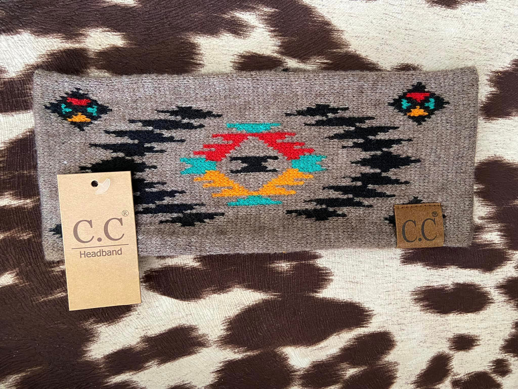 Southwestern Pattern Print Headwrap (Taupe) - Deer Creek Mercantile
