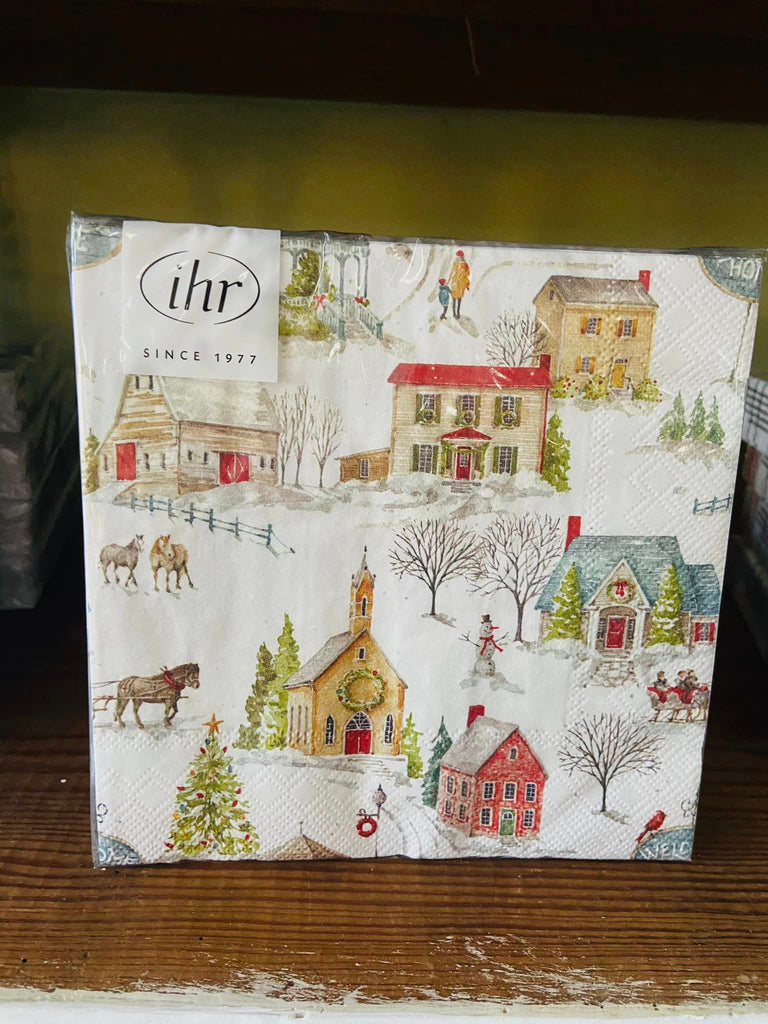 Vintage Snow Village Christmas Napkins - Deer Creek Mercantile