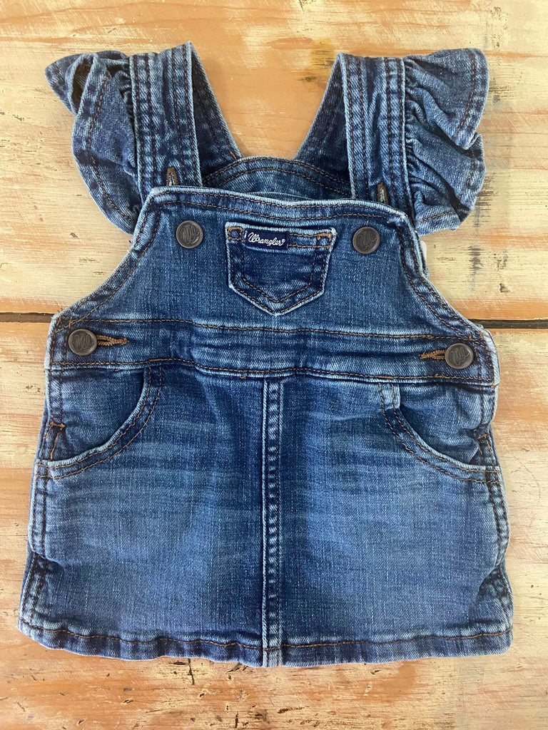 Pre-Loved Baby Girls Wrangler Denim Dress Size 3-6M - Deer Creek Mercantile