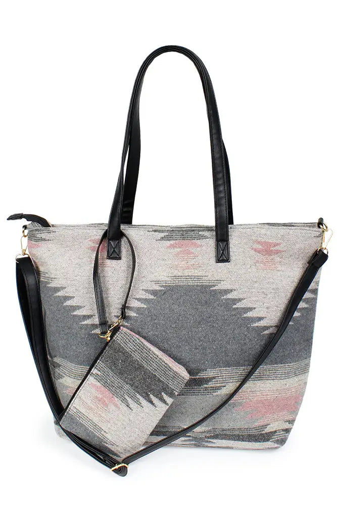 PINK Grey Tote Bags