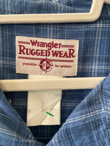 Vintage Wrangler Rugged Wear Blue Plaid Western Shirt *2XL - Deer Creek Mercantile