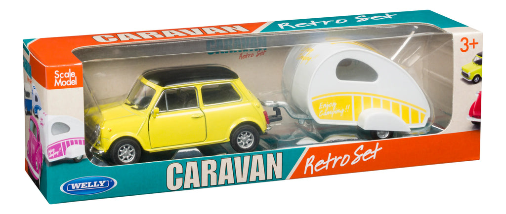 Retro Car + Camper Toy [Yellow] - Deer Creek Mercantile