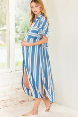 Rodeo Days Striped Blue & White Pocket Dress - Deer Creek Mercantile