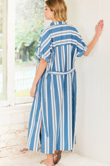 Rodeo Days Striped Blue & White Pocket Dress - Deer Creek Mercantile