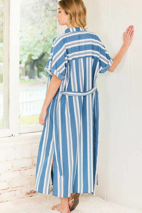 Rodeo Days Striped Blue & White Pocket Dress - Deer Creek Mercantile