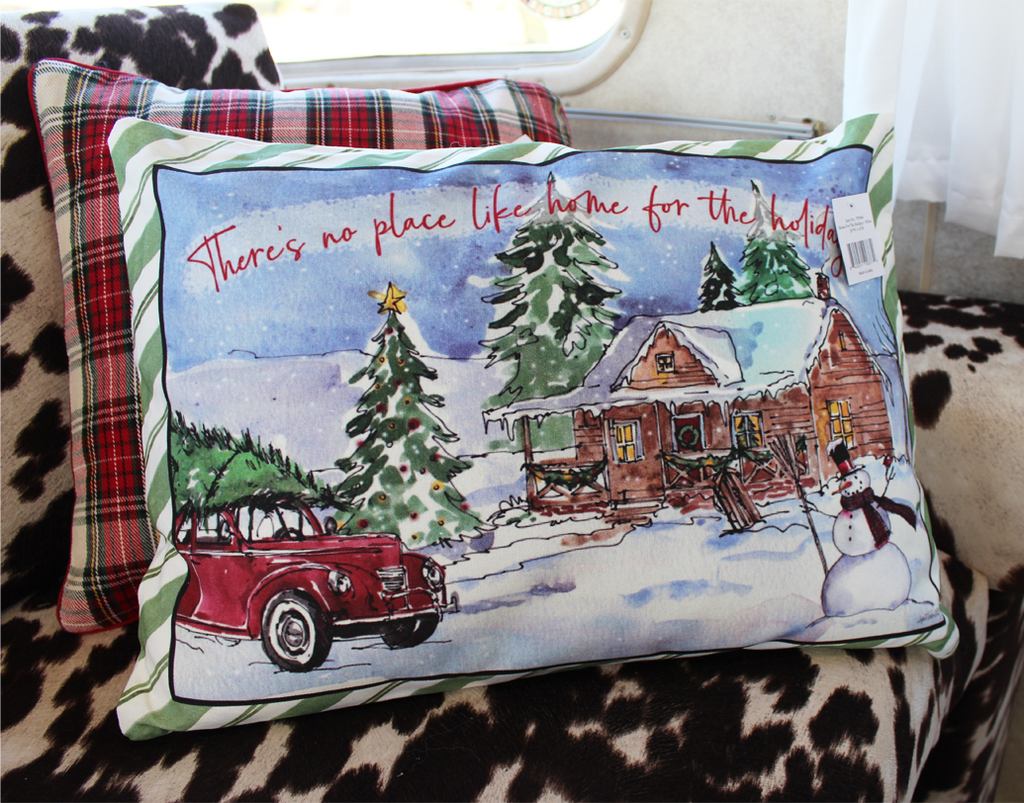 Home For The Holidays Christmas Pillow - Deer Creek Mercantile