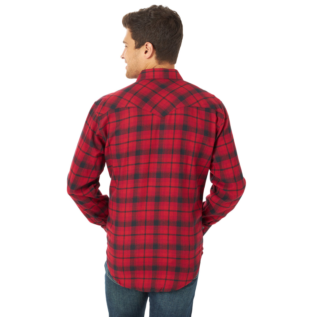 MENS Wrangler Mens Long Sleeve Retro Flannel Plaid Shirt (MV4028R) - Deer Creek Mercantile