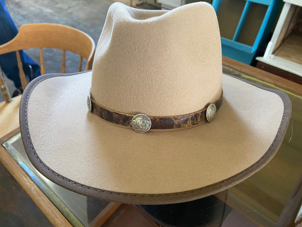 Cowboy Hat Chestnut With Hat Band (Made in USA) - Deer Creek Mercantile