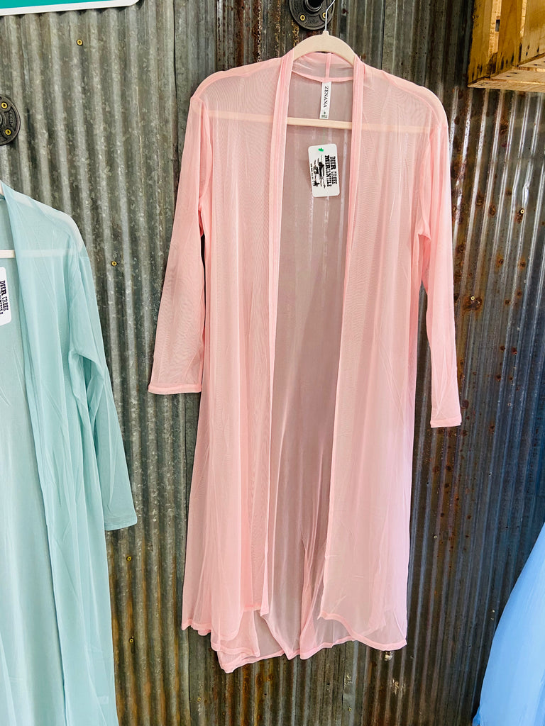 Dusty Pink Open Front Cardigan - Deer Creek Mercantile