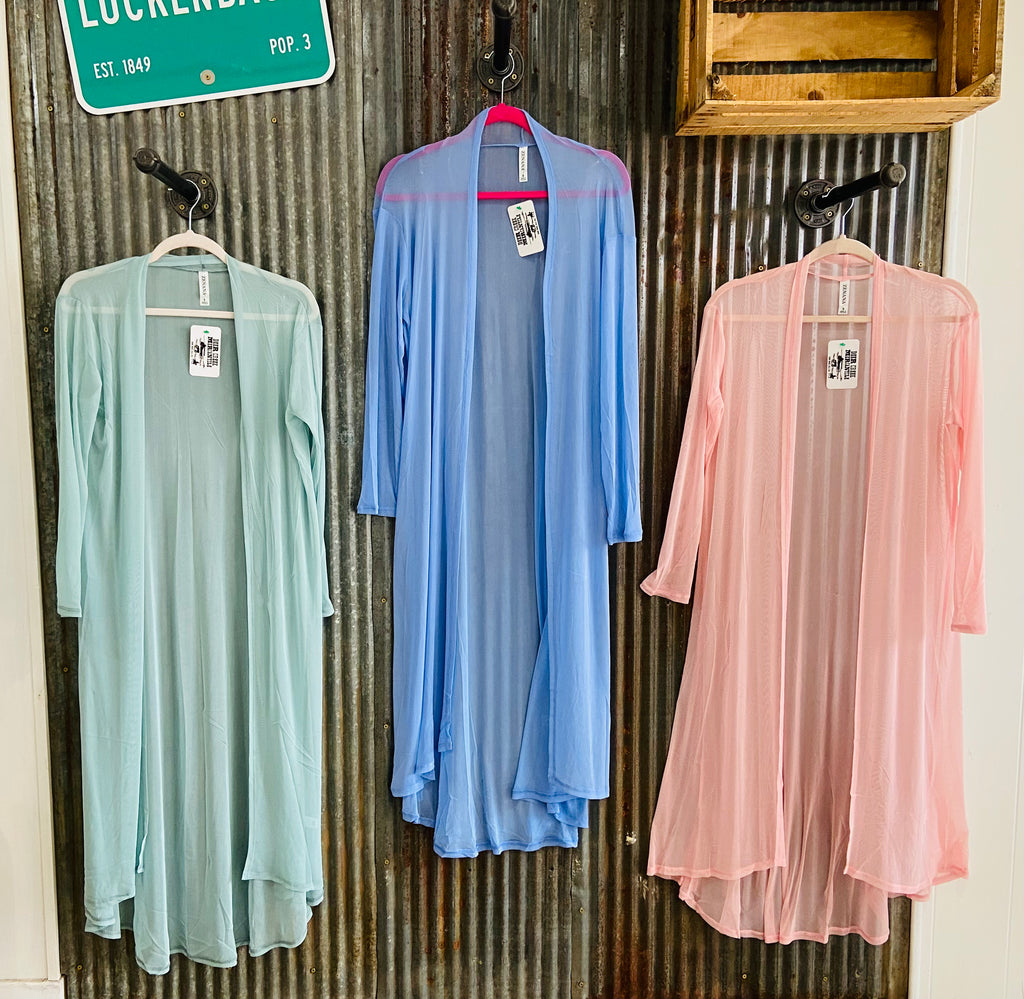 Spring Blue Open Front Cardigan - Deer Creek Mercantile