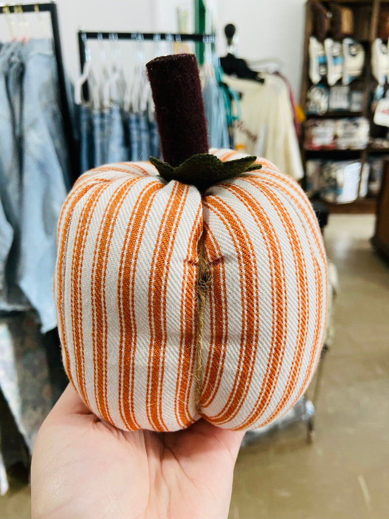 Fall Pumpkin Orange & Cream Striped (ONRE0318) - Deer Creek Mercantile