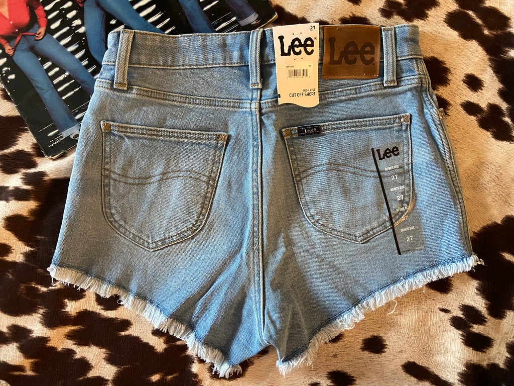 Blue Kentucky Girl High Rise Cutoff Shorts (True Denim Blue) By Lee - Deer Creek Mercantile