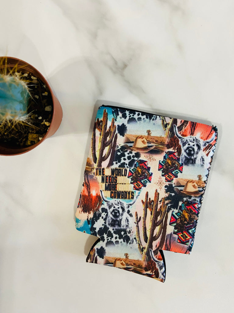 Cowboy Collage Can Cooler - Deer Creek Mercantile