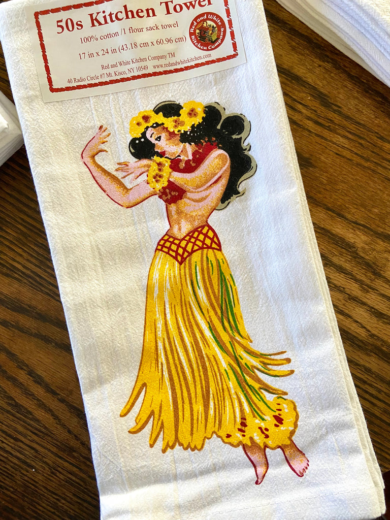 Hula Retro Flour Sack Kitchen Towel - Deer Creek Mercantile