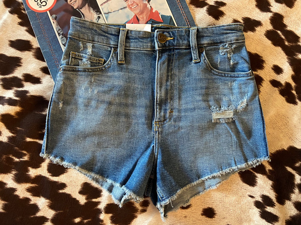 Blue Kentucky Girl High Rise Cutoff Shorts (True Denim Blue) By Lee - Deer Creek Mercantile