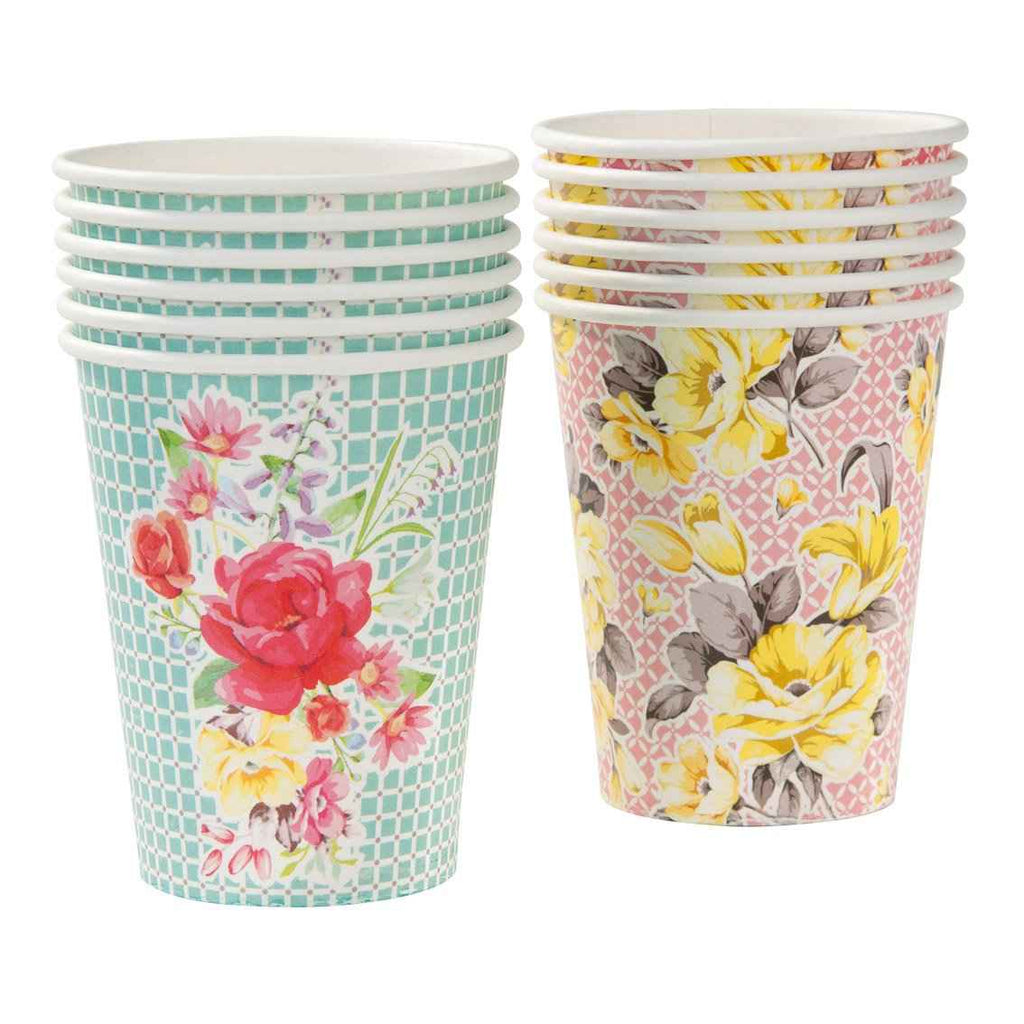 Floral Paper Cups 12 Pack - Deer Creek Mercantile