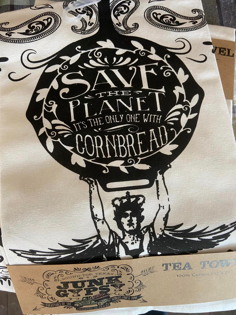 Junk Gypsy Save The Planet Dish Towel - Deer Creek Mercantile